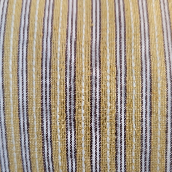 West Elm Pierce & Ward Mini Stripe Honey Mustard Silk Blend Pillow Cover Set